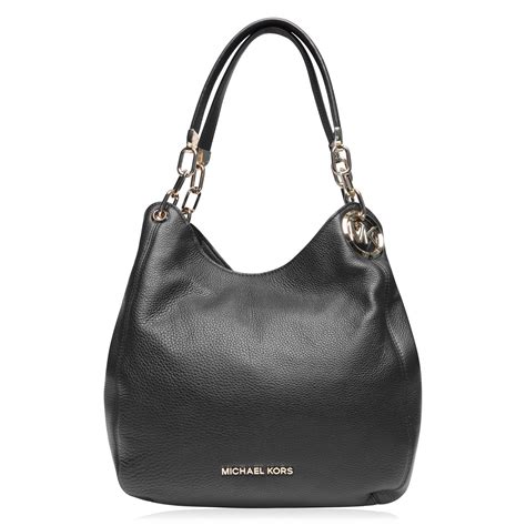 michael kors lillie chain leather hobo black|Lillie Large Signature Logo Shoulder Bag .